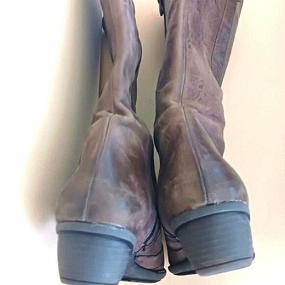 Dorking by Fluchos Vintage Brownish/Grey Mid Calf Leather Boots Sz 38/7.5 - Picture 9 of 16